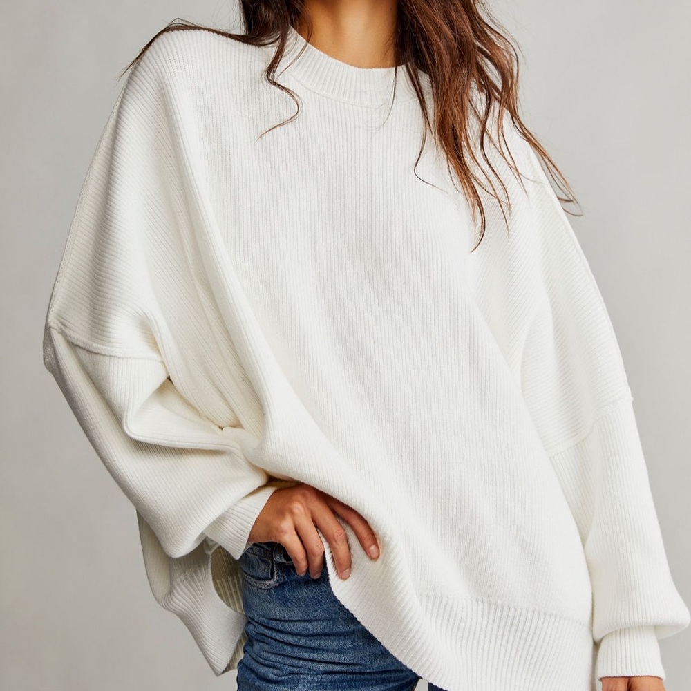 Free People Easy Street Tunic Sweater Size M Color Blue